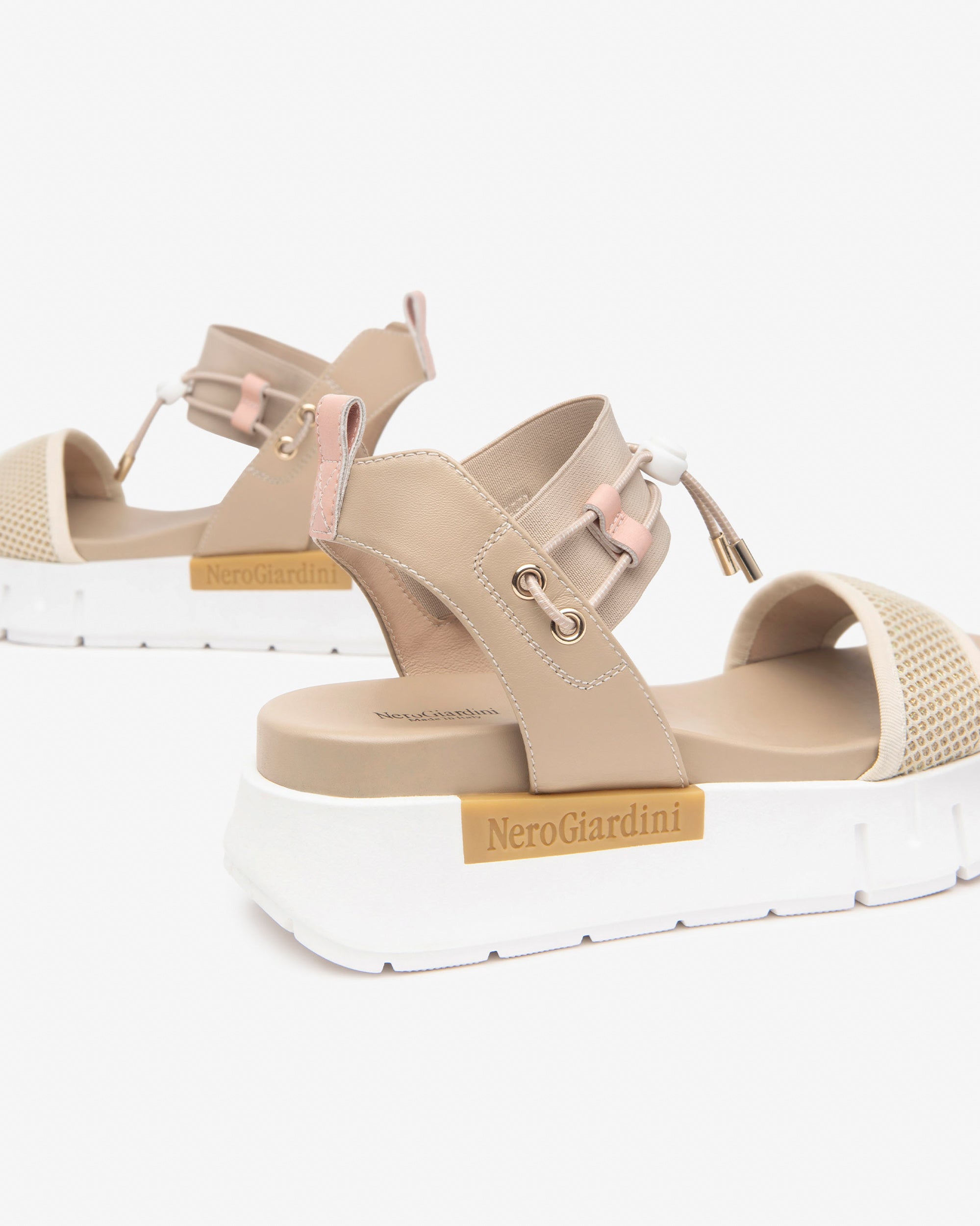 Sandali Donna in Pelle e Tela