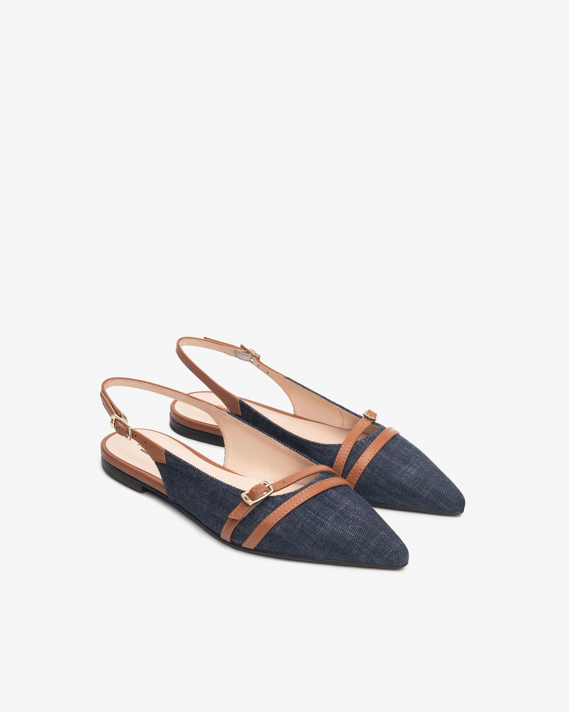 Slingback Donna in Tessuto e Pelle