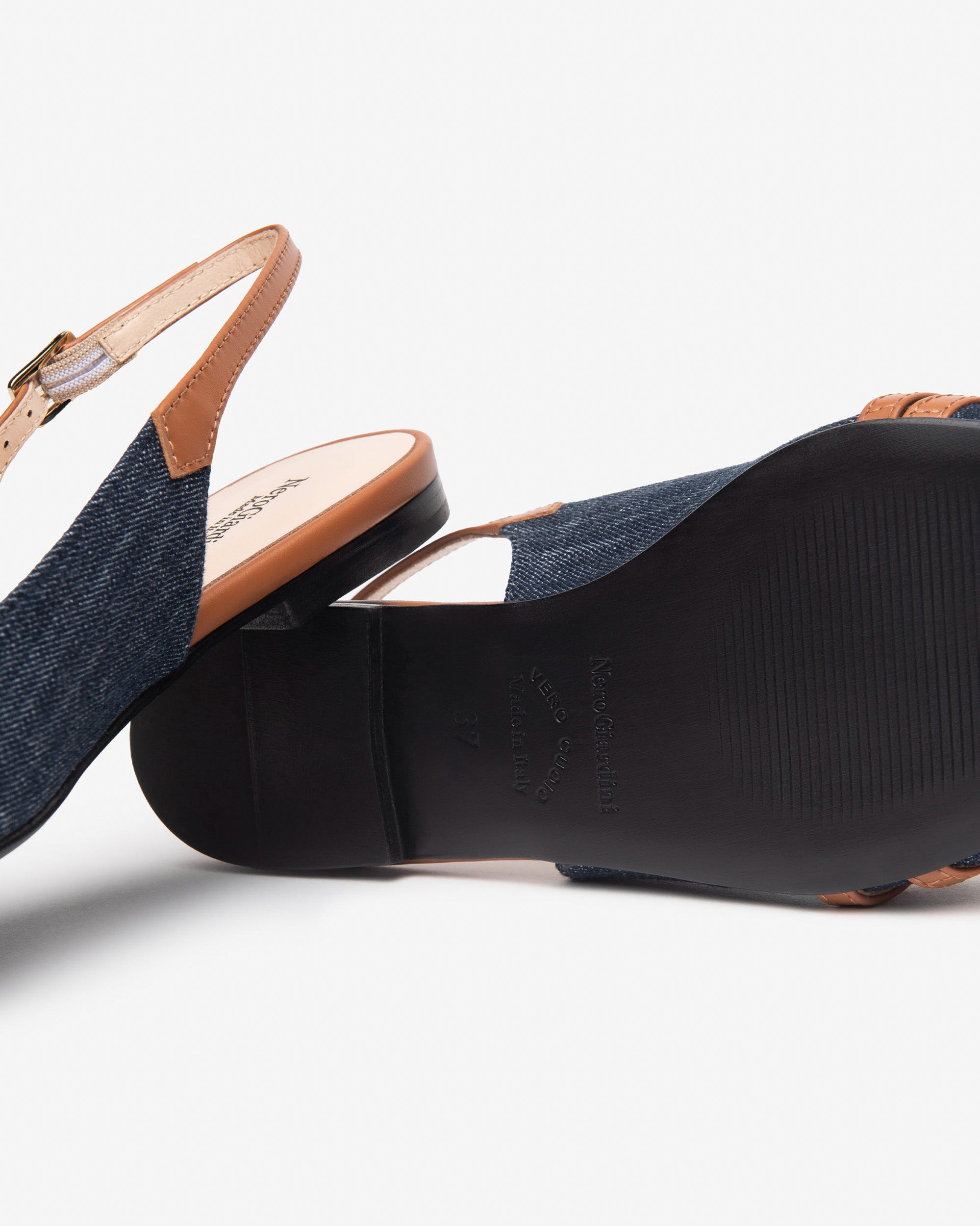 Slingback Donna in Tessuto e Pelle