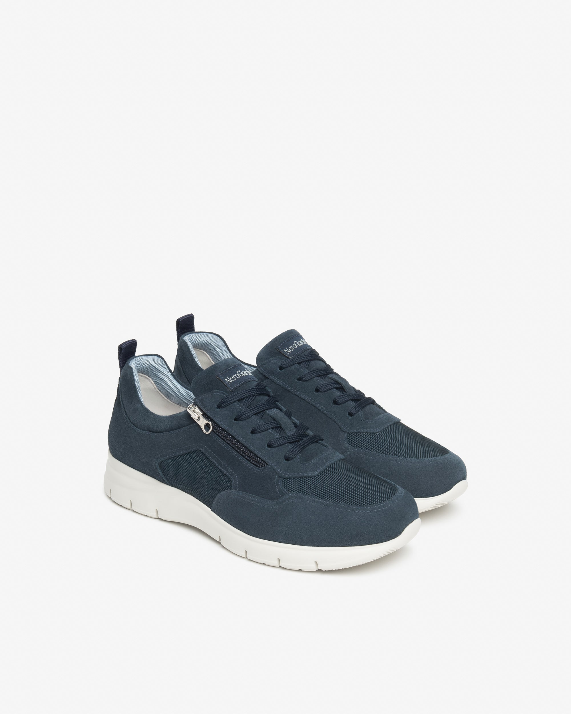 Sneakers Uomo in Camoscio e Tela