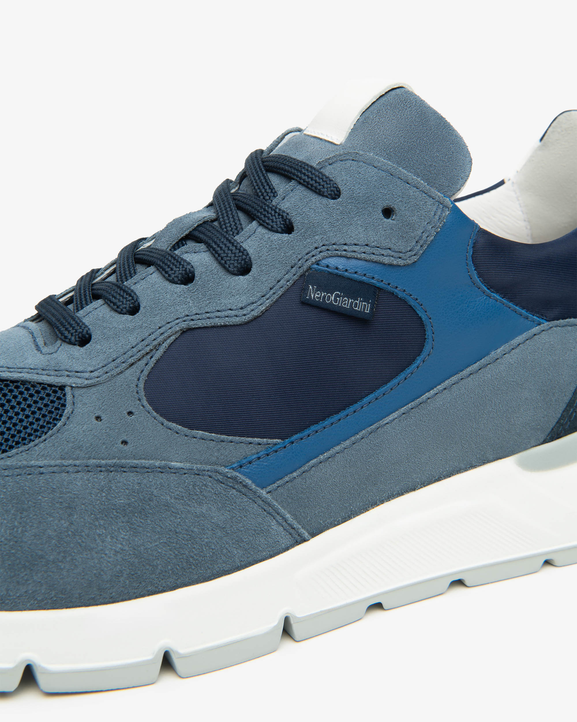 Sneakers Uomo in Pelle, Camoscio e Tela