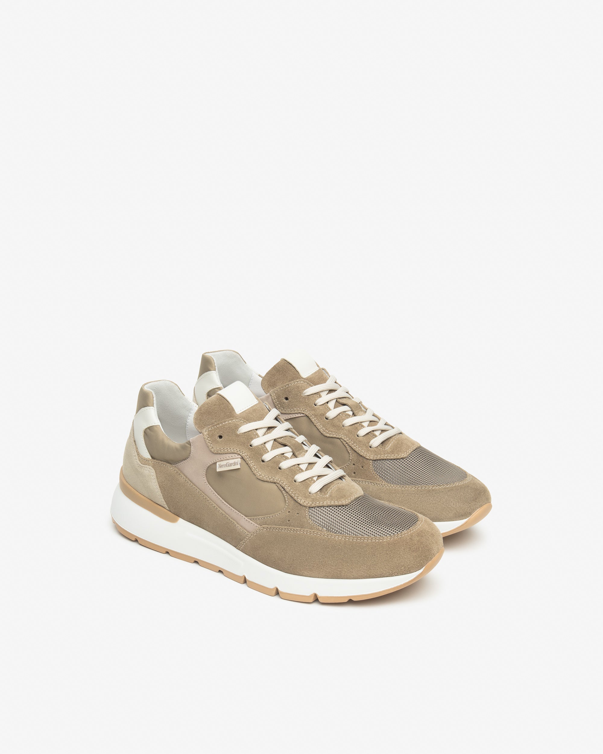 Sneakers Uomo in Pelle, Camoscio e Tela