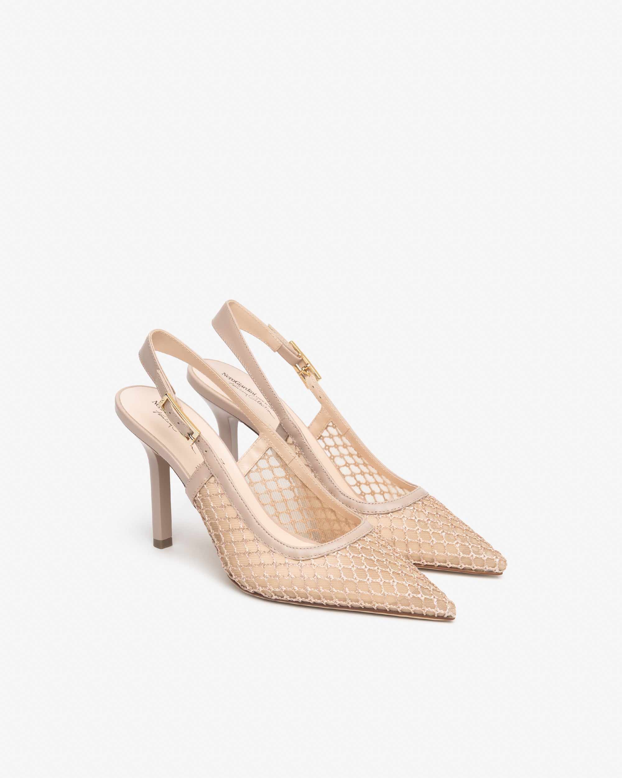 Slingback Donna in Pelle e Tela