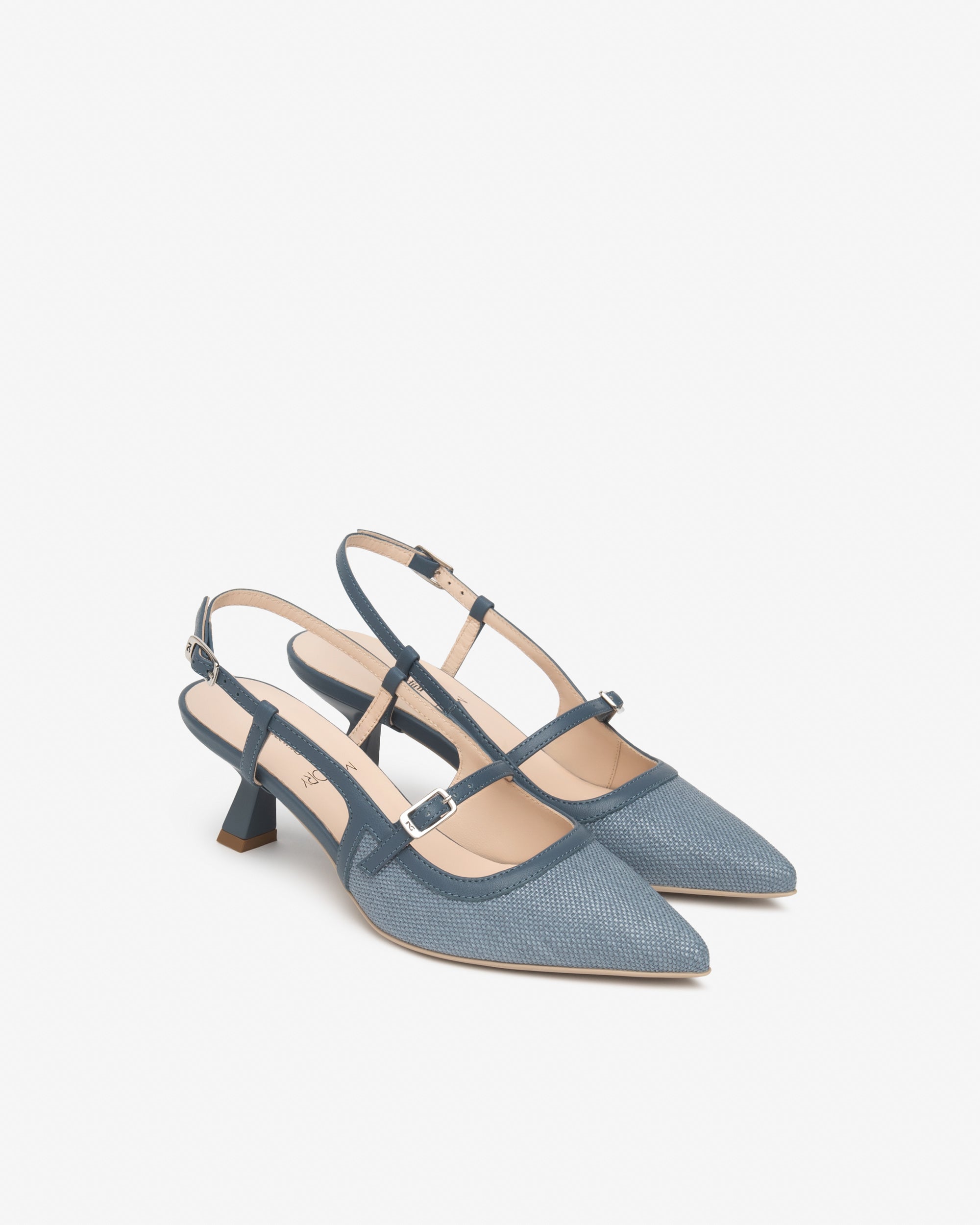 Slingback Donna in Pelle e Tessuto