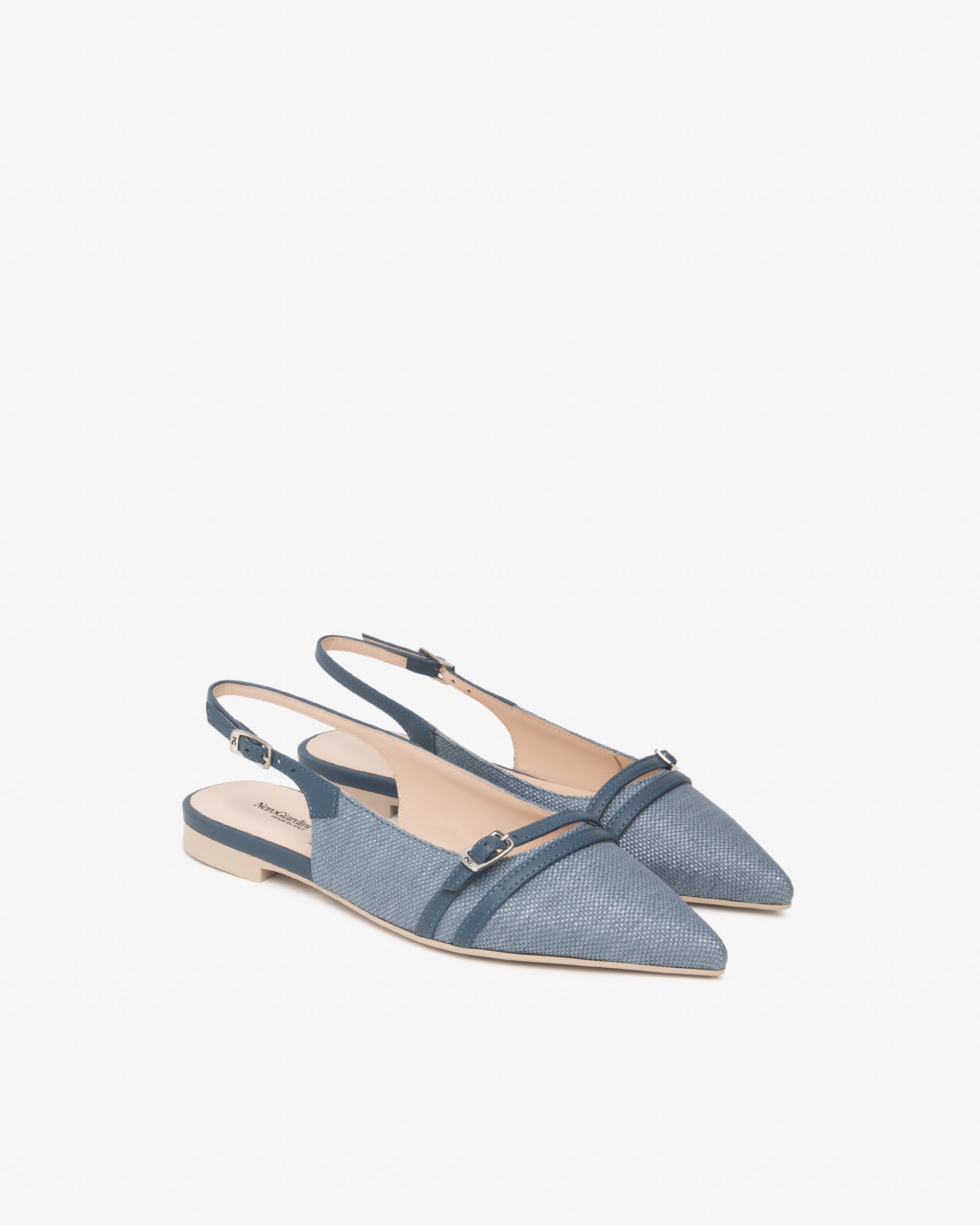 Slingback Donna in Tessuto e Pelle