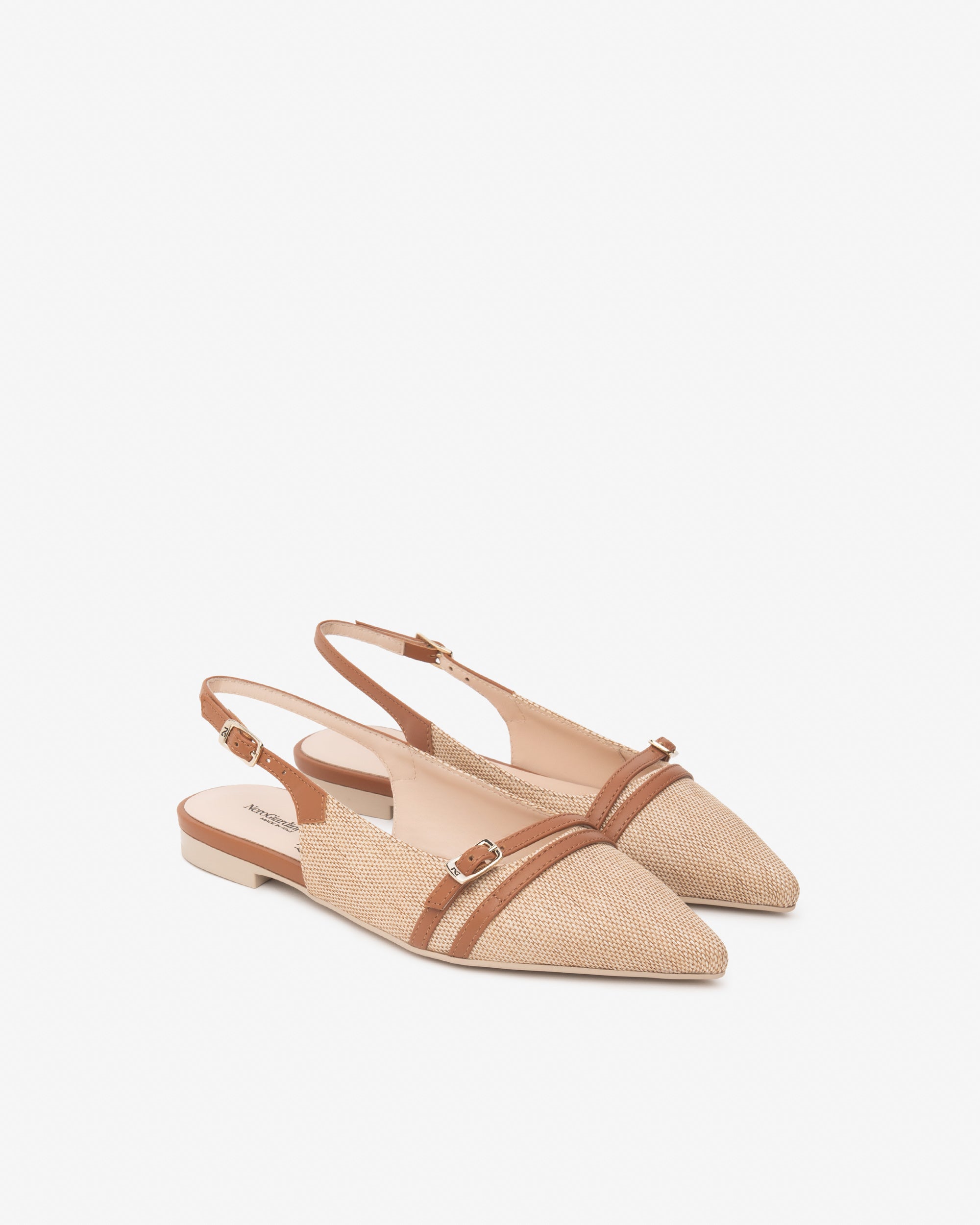 Slingback Donna in Tessuto e Pelle