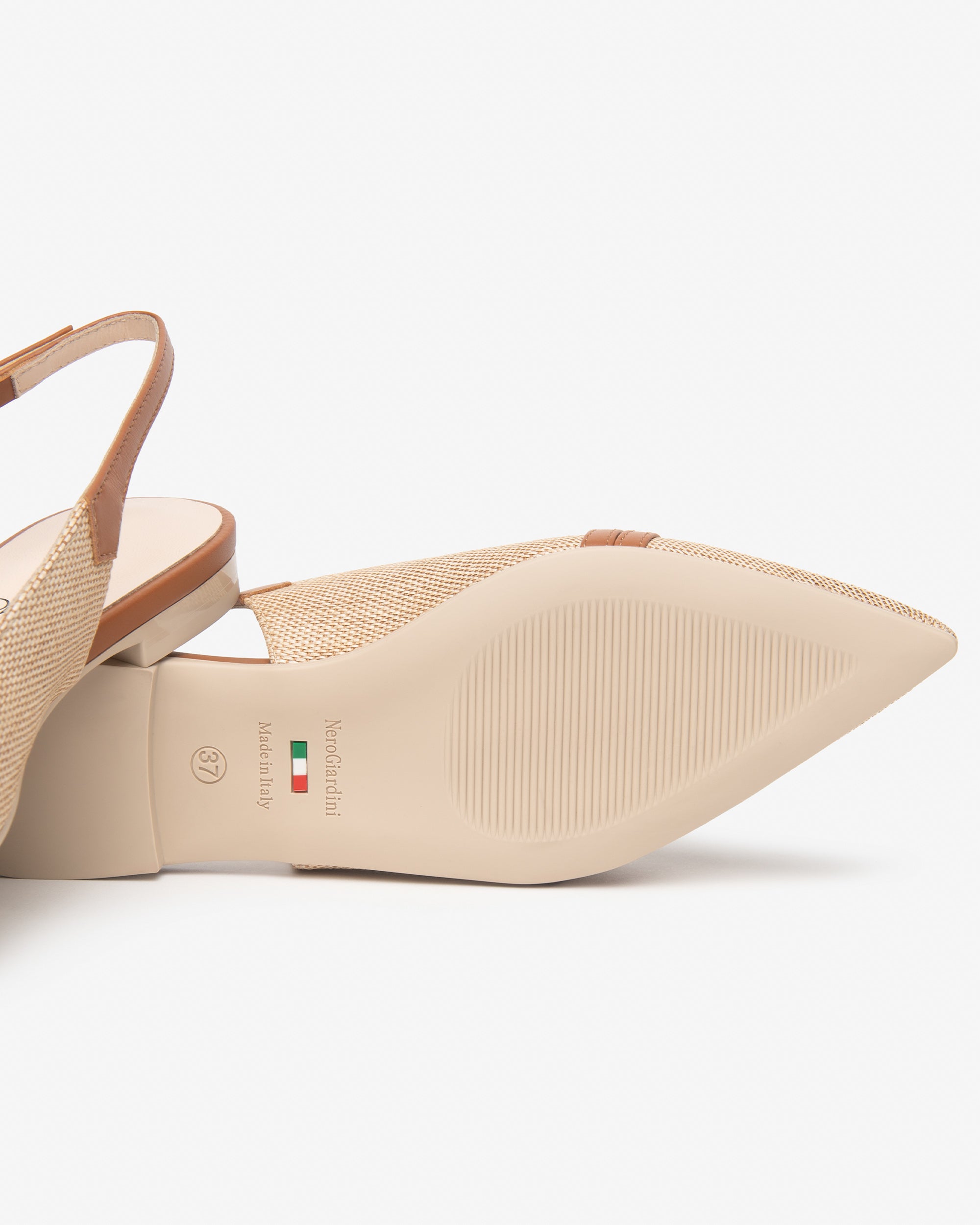 Slingback Donna in Tessuto e Pelle
