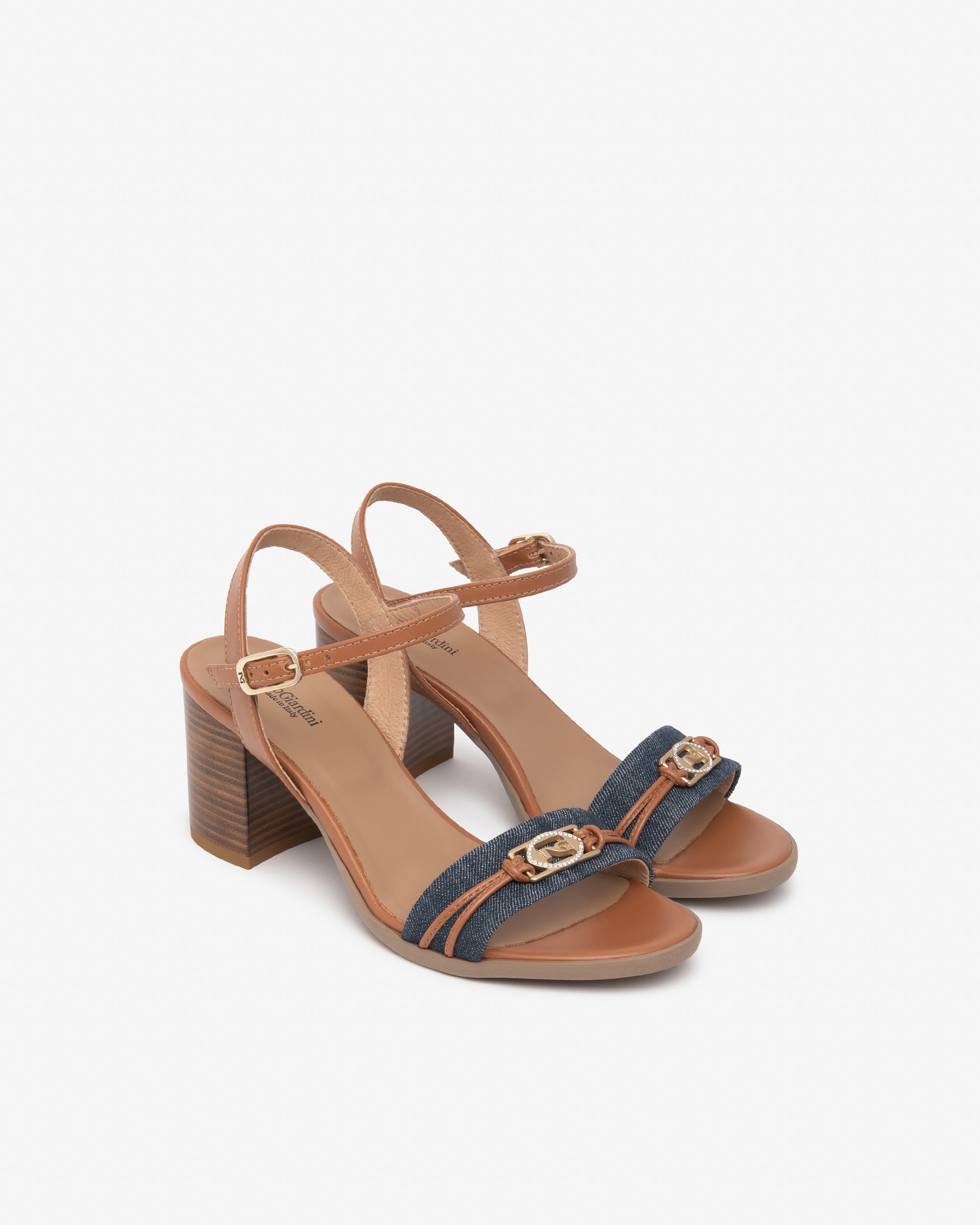 Sandali Donna in Pelle e Tessuto
