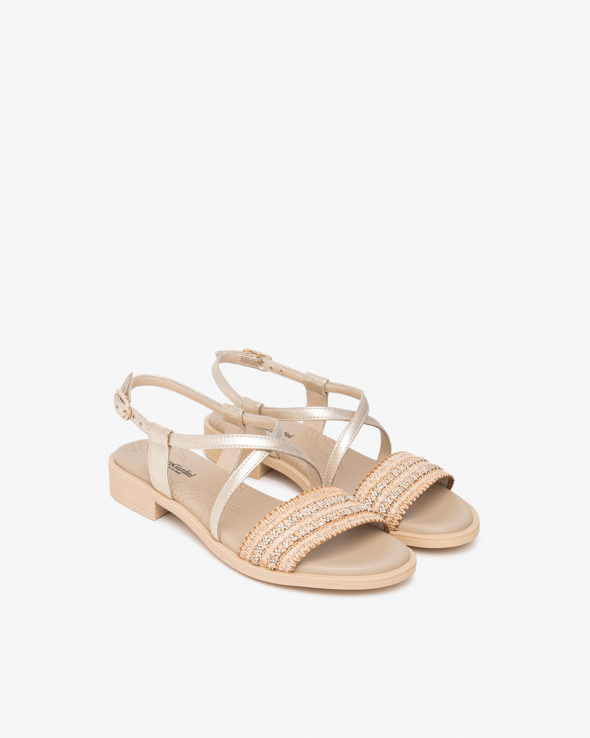 Sandali Donna in Pelle e Tessuto