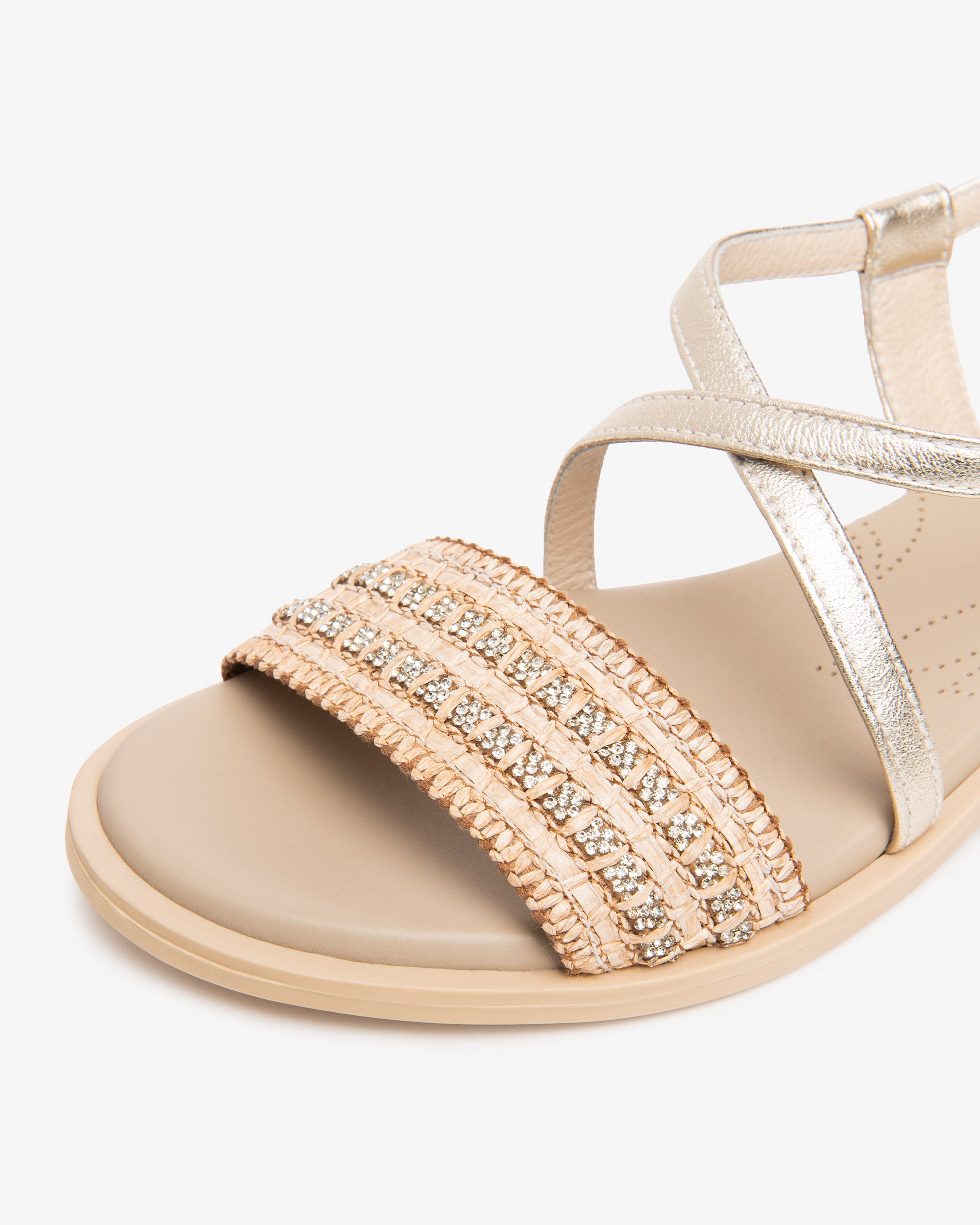 Sandali Donna in Pelle e Tessuto