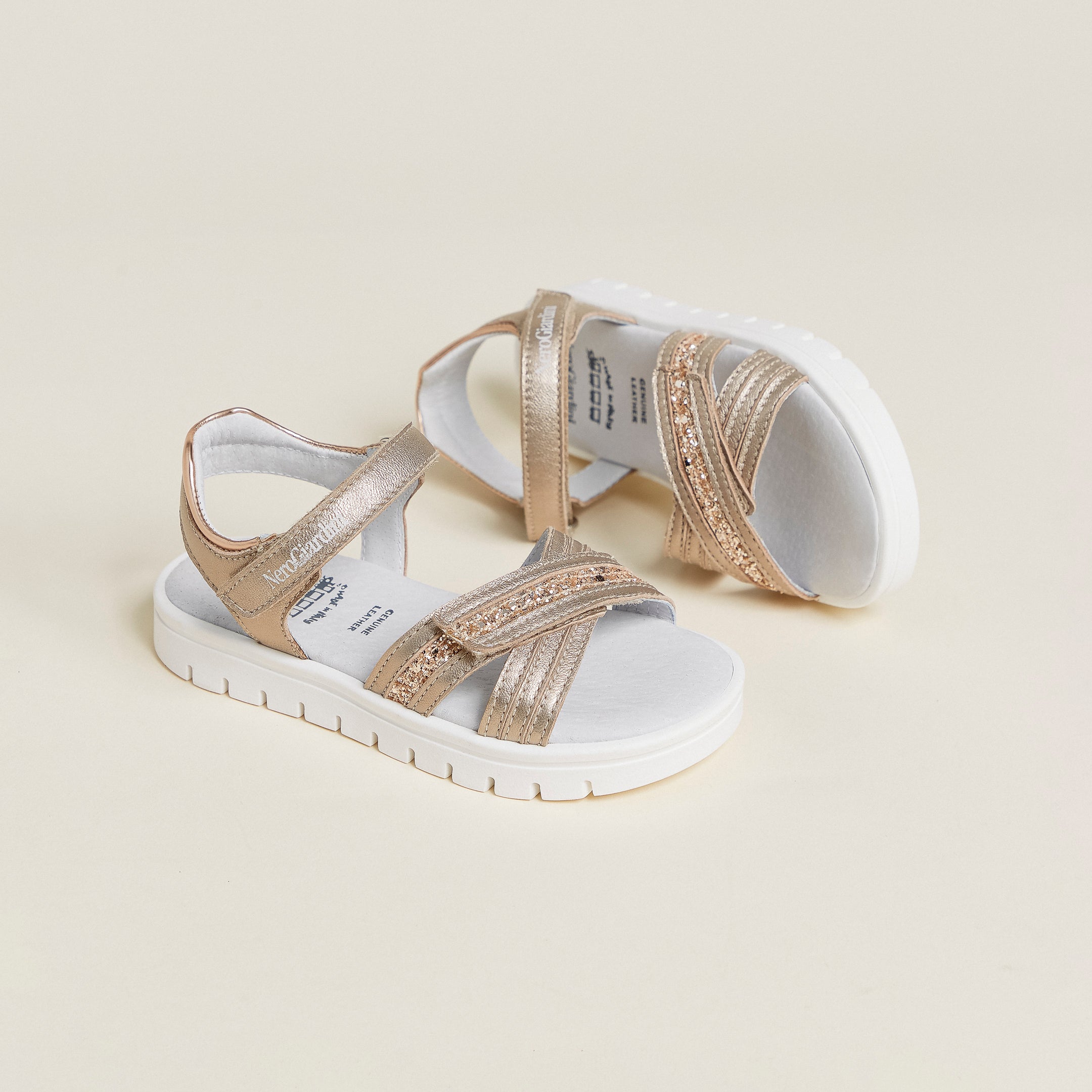 Sandali Junior da Bambina in Materiale Tecnico e Pelle